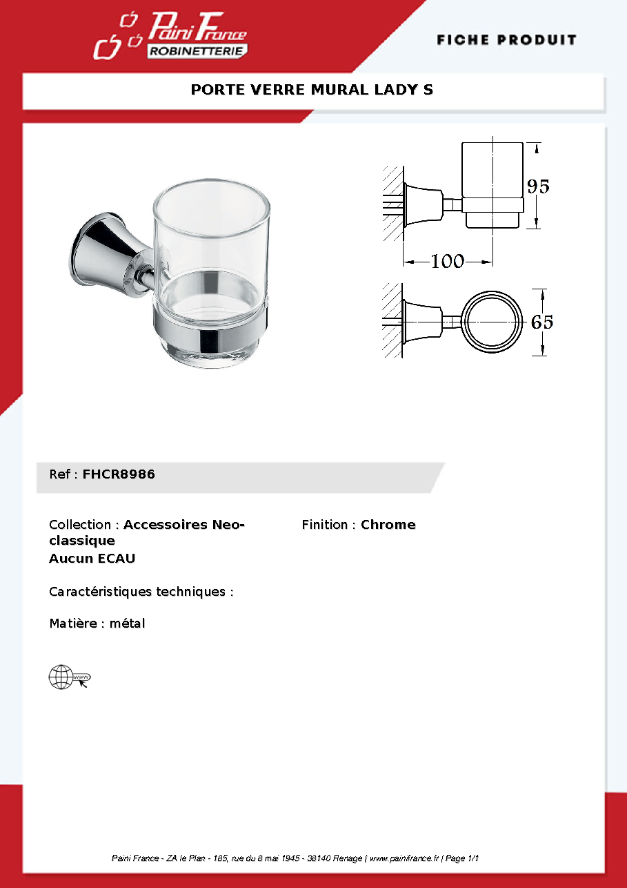Fiche technique fournisseur