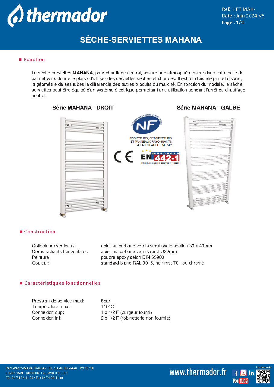 Fiche technique fournisseur