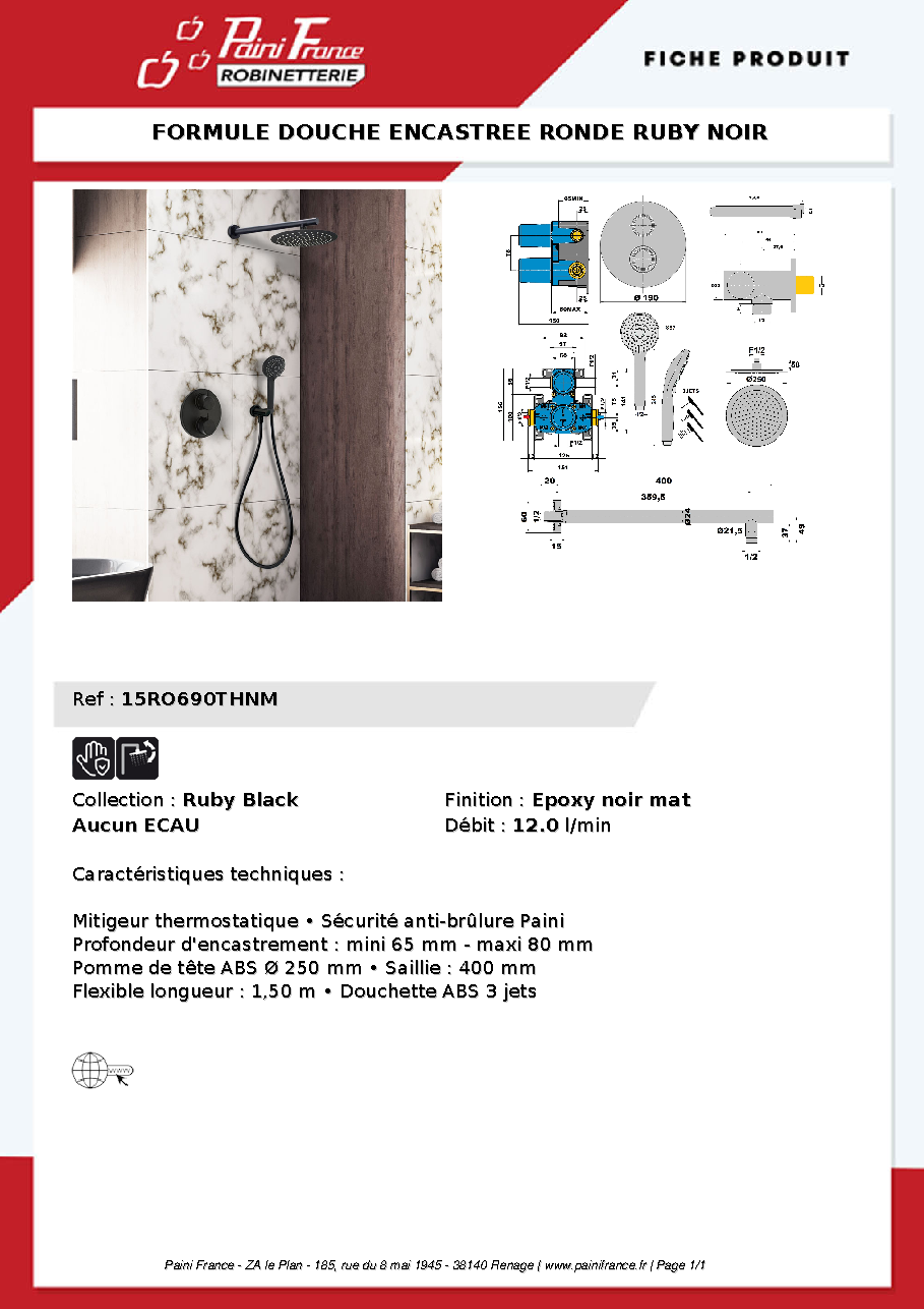 Fiche technique fournisseur