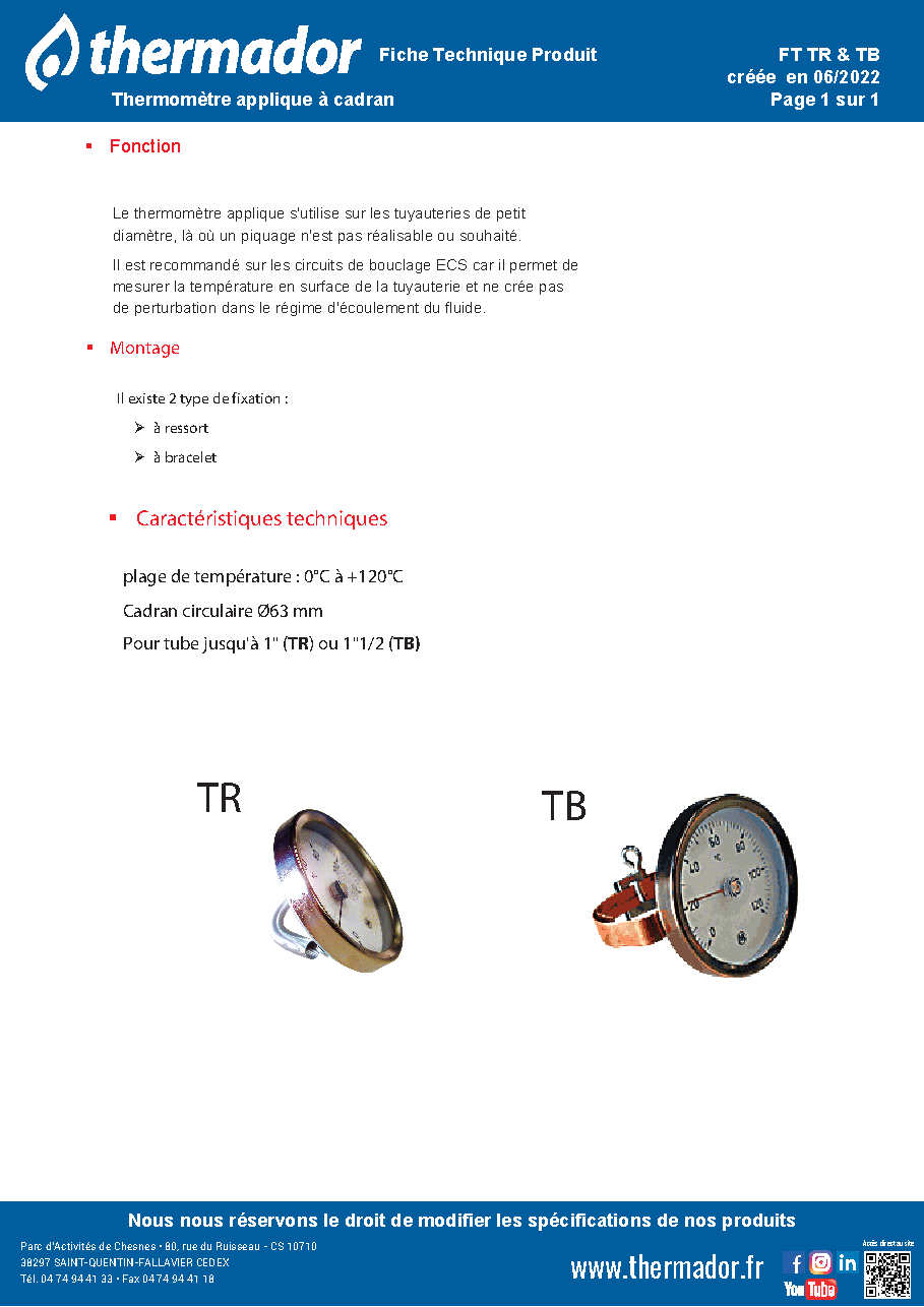 Fiche technique fournisseur