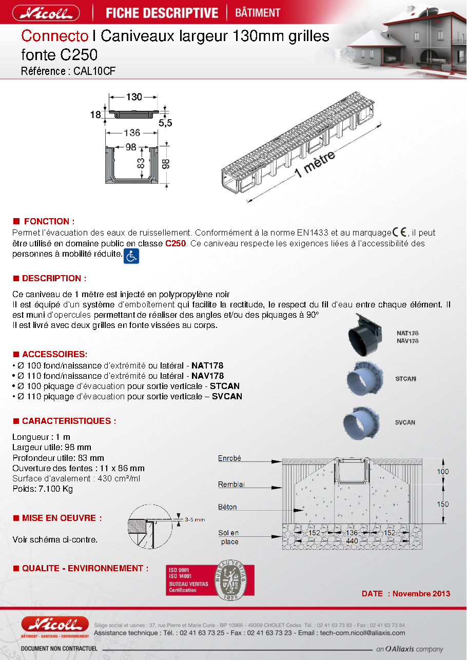 Fiche technique fournisseur