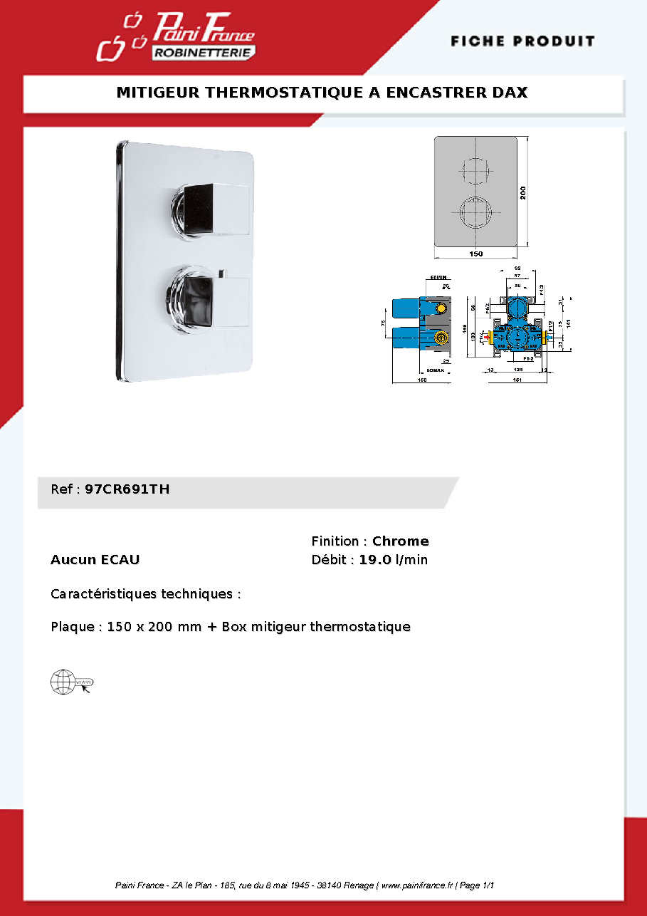 Fiche technique fournisseur