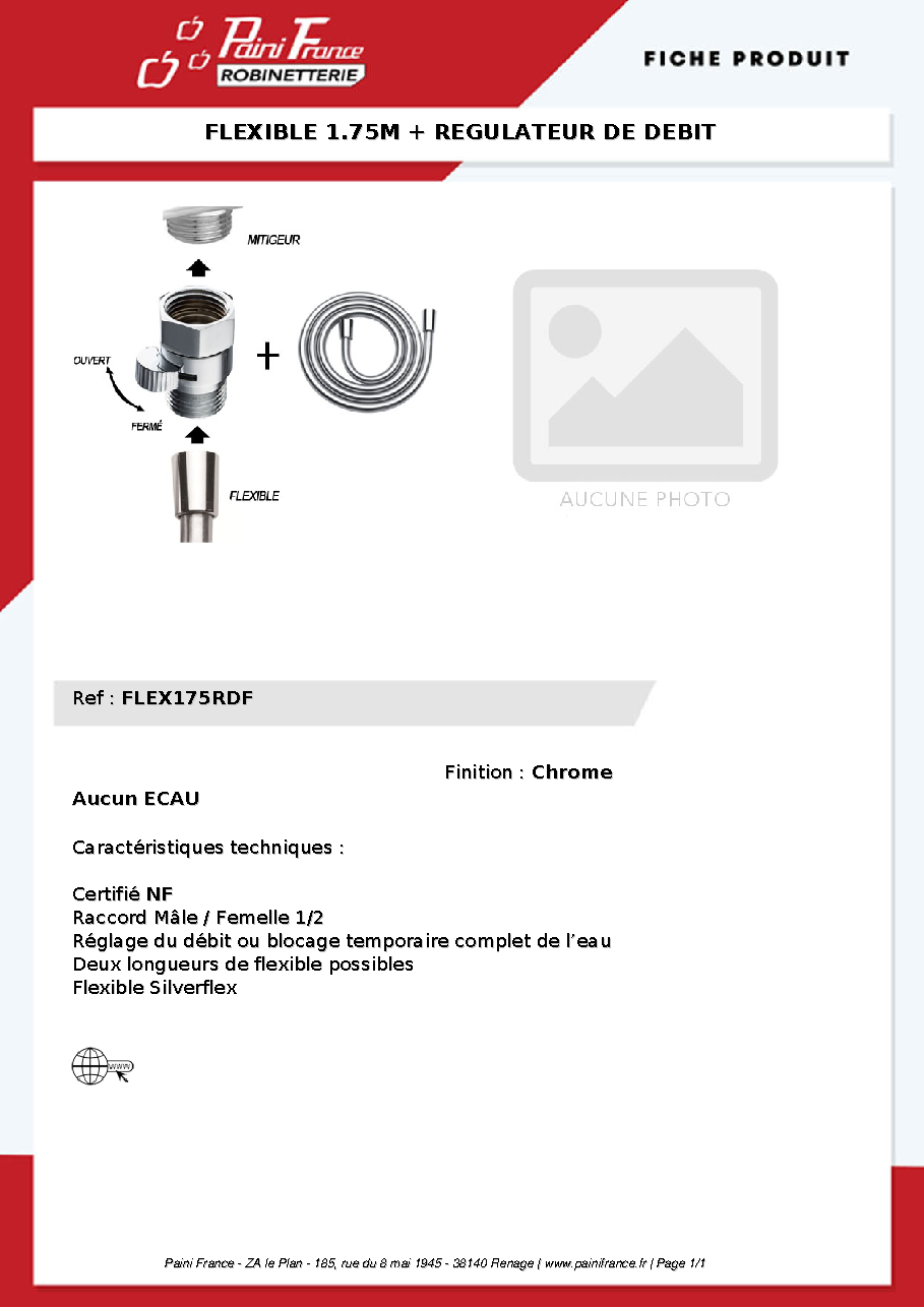 Fiche technique fournisseur