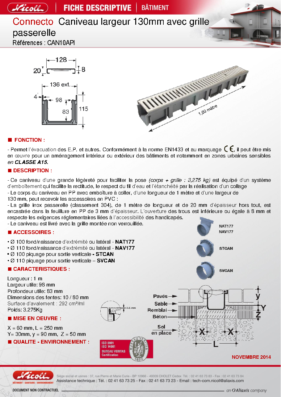 Fiche technique fournisseur
