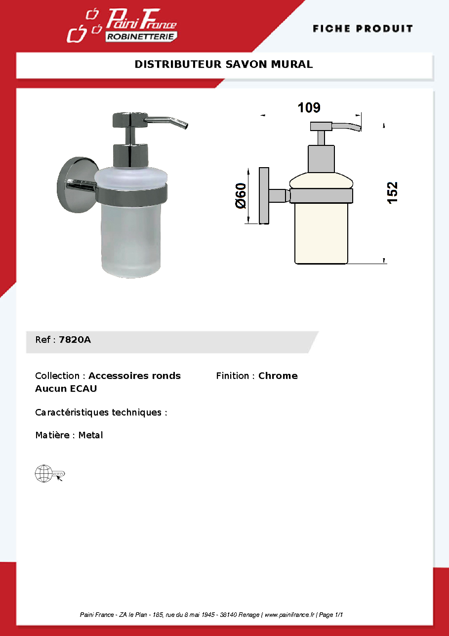 Fiche technique fournisseur