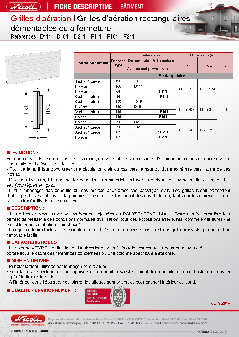 Fiche technique fournisseur