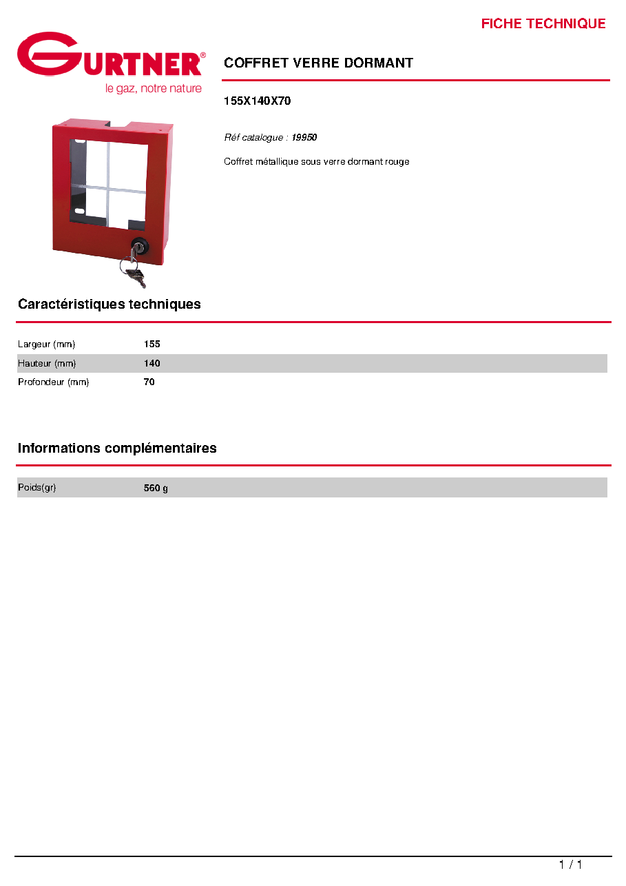 Fiche technique fournisseur