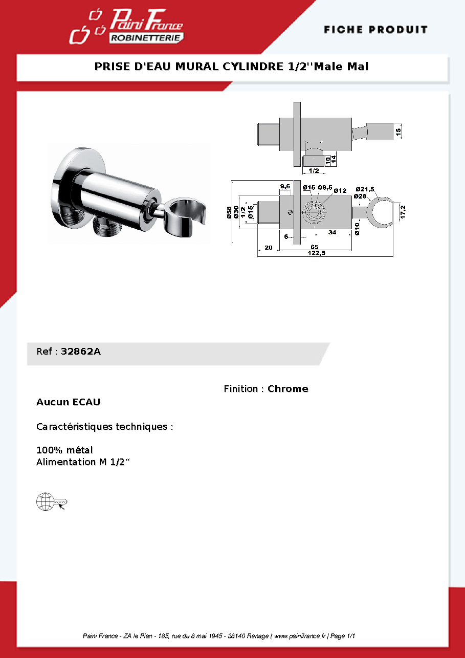 Fiche technique fournisseur