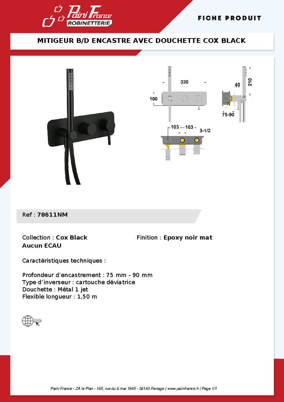 Fiche technique fournisseur