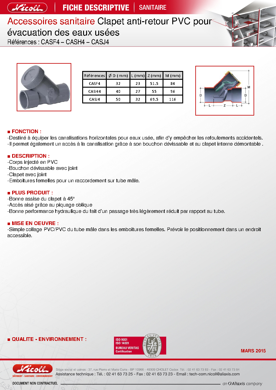 Fiche technique fournisseur