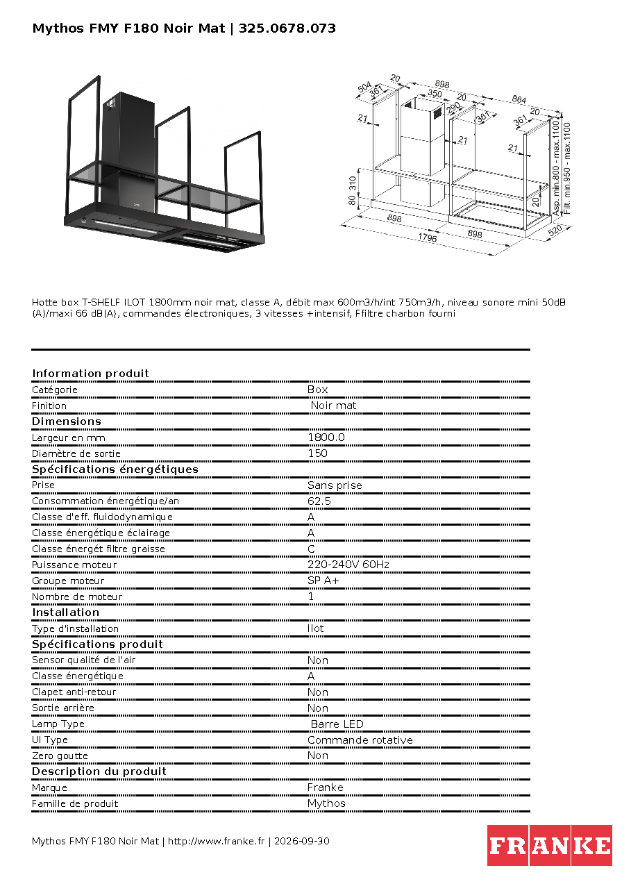 Fiche technique fournisseur