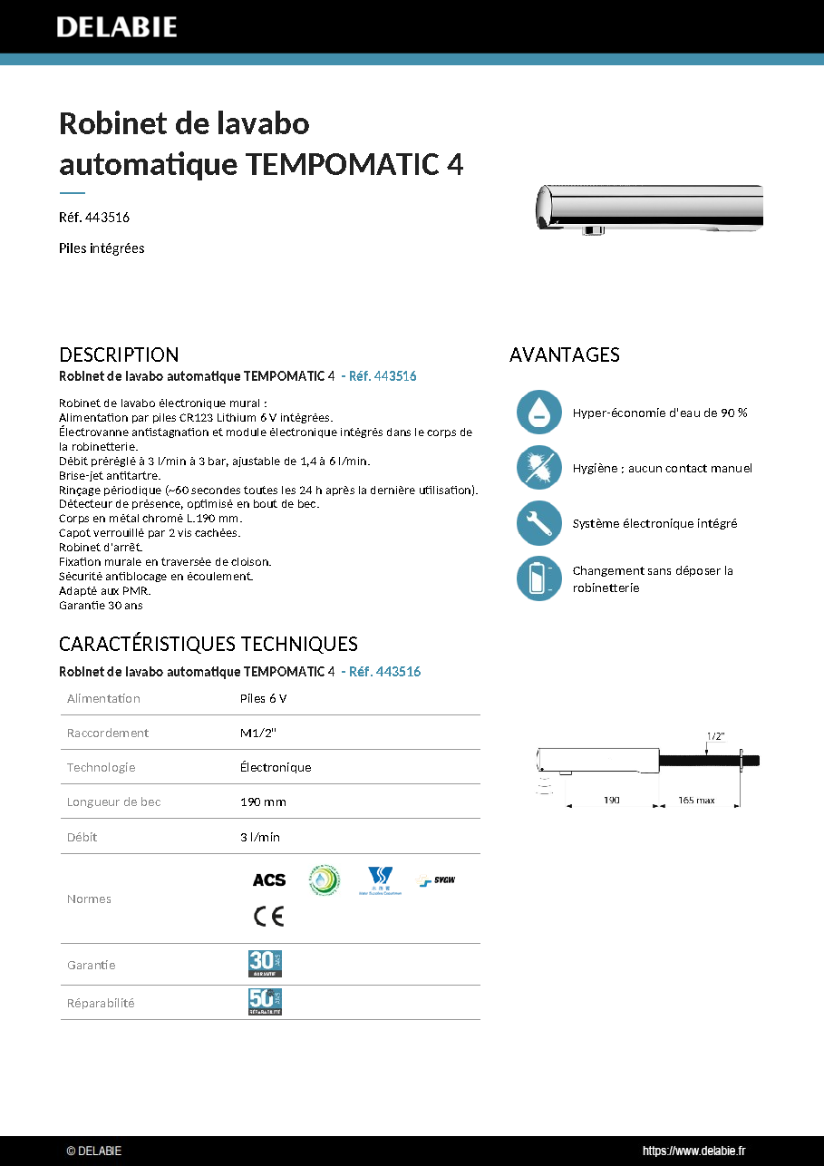 Fiche technique fournisseur