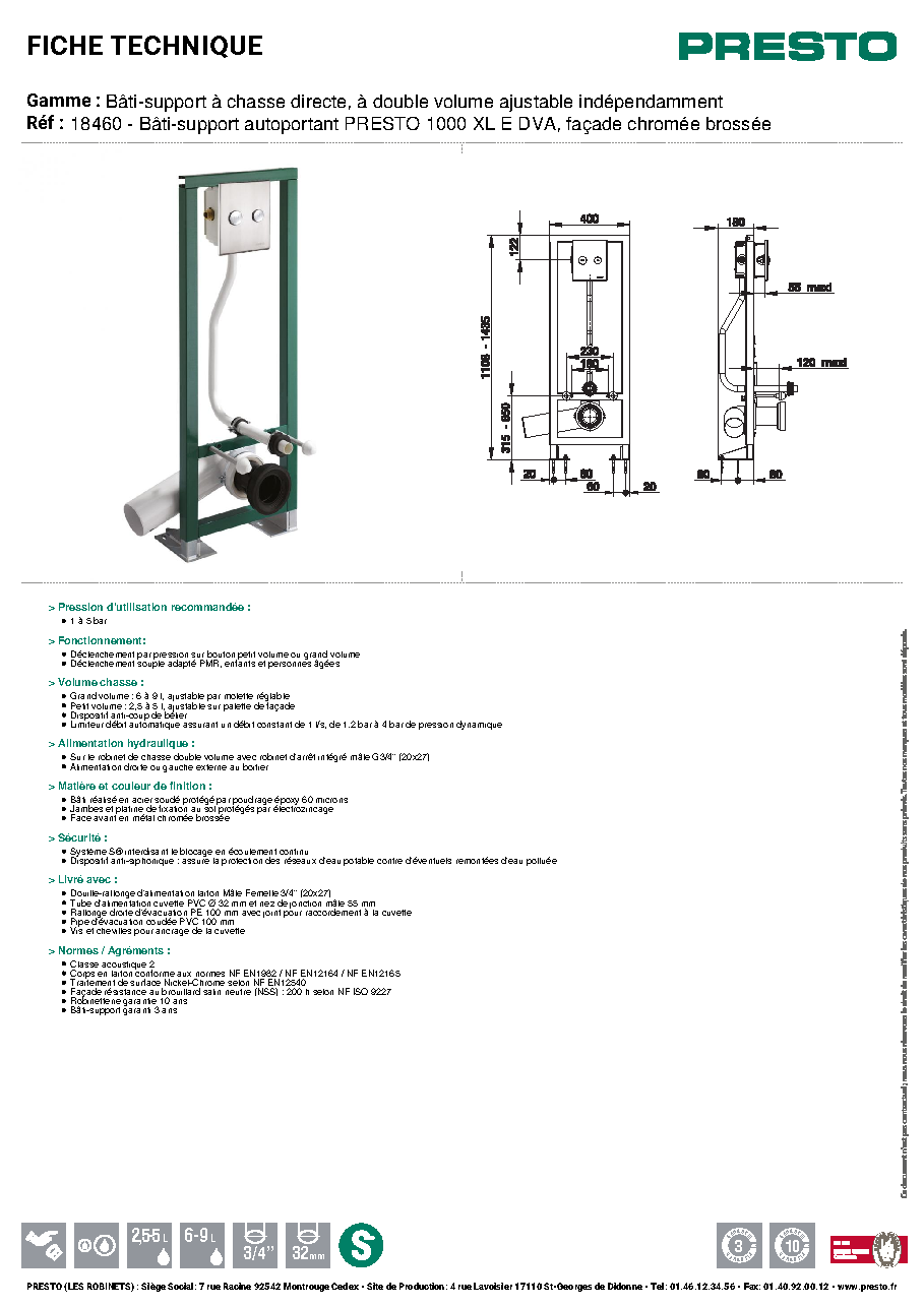 Fiche technique fournisseur