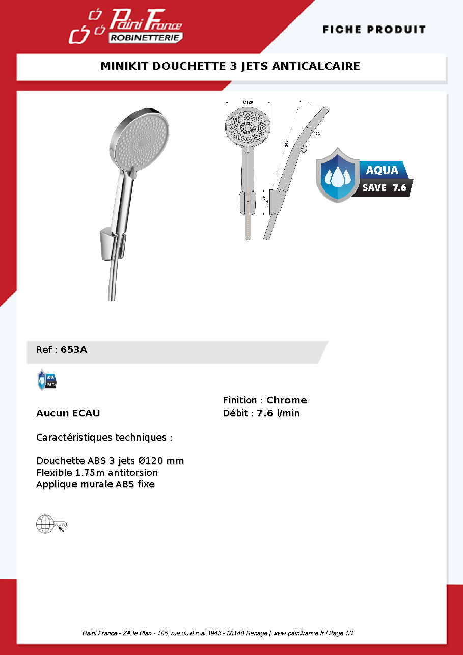 Fiche technique fournisseur