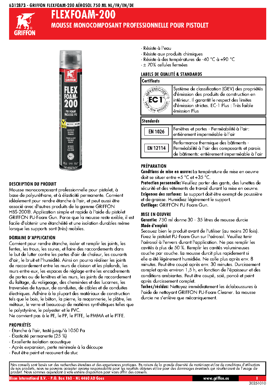 Fiche technique fournisseur