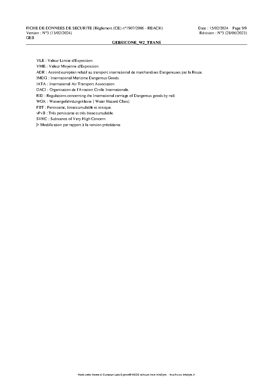 Fiche technique fournisseur