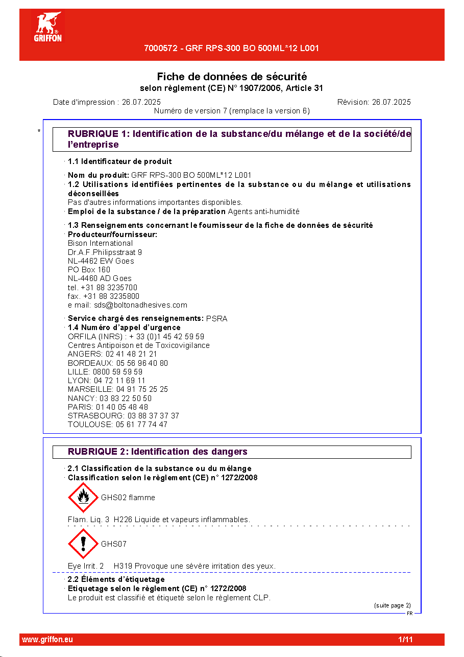 Fiche technique fournisseur
