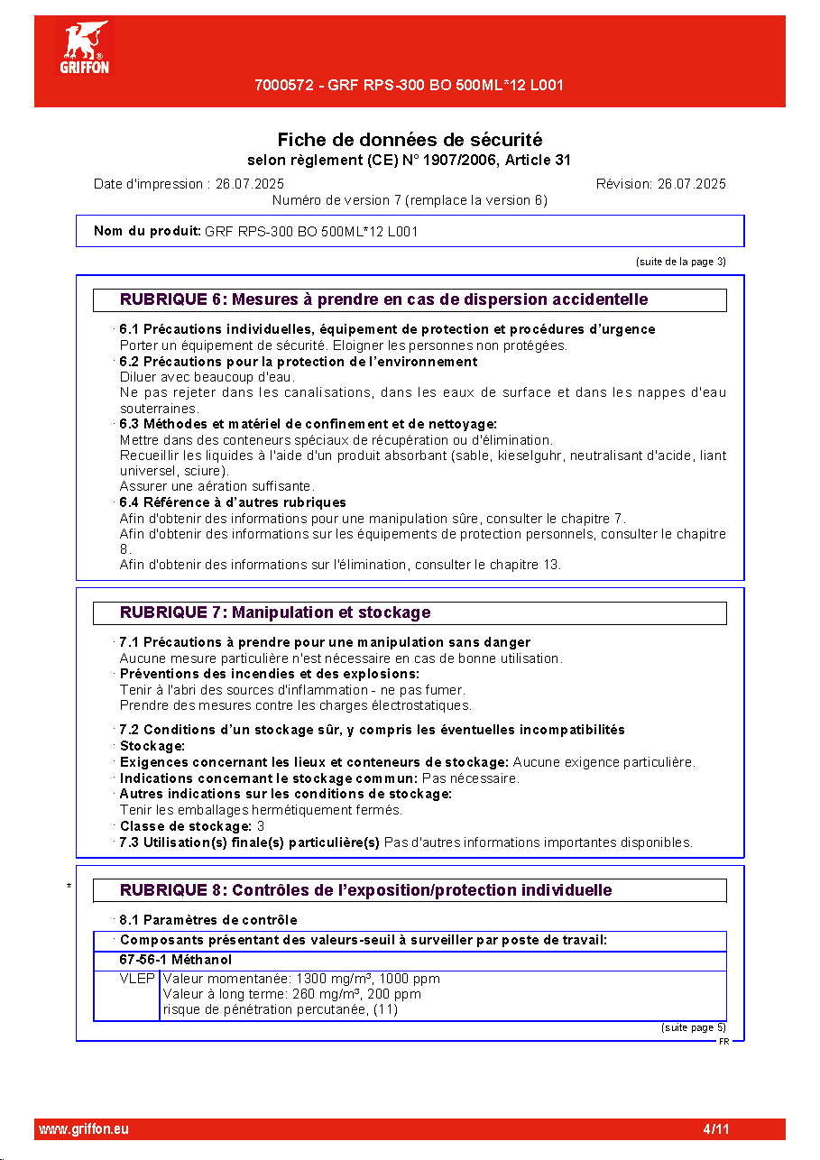 Fiche technique fournisseur