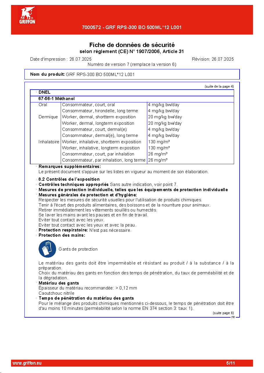 Fiche technique fournisseur