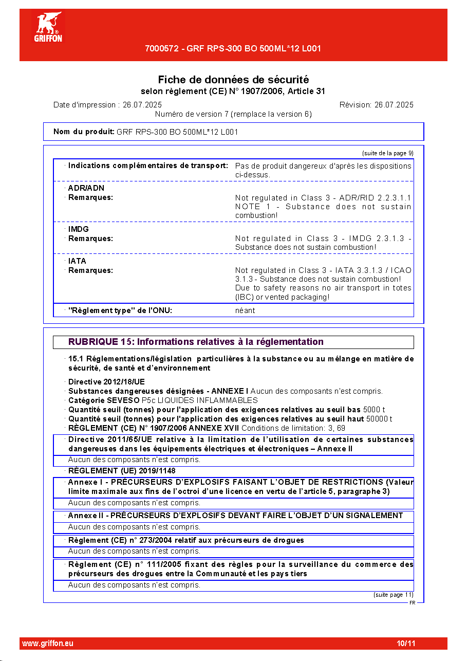 Fiche technique fournisseur