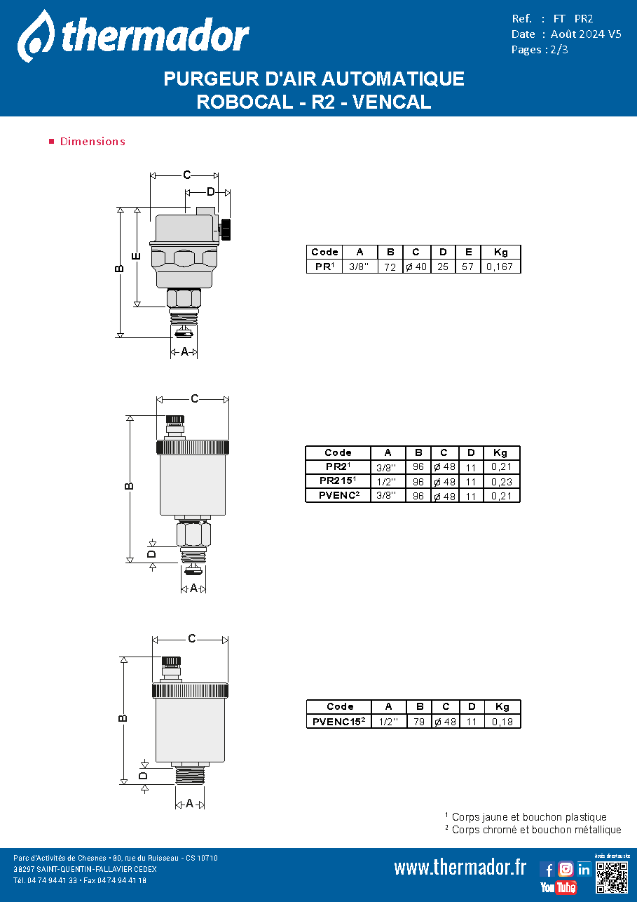 Fiche technique fournisseur