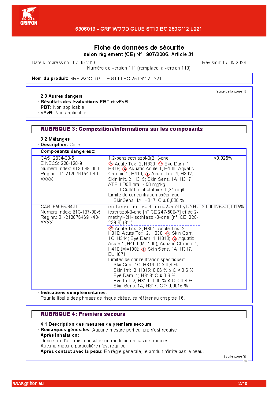 Fiche technique fournisseur