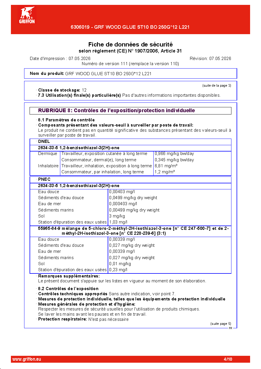 Fiche technique fournisseur