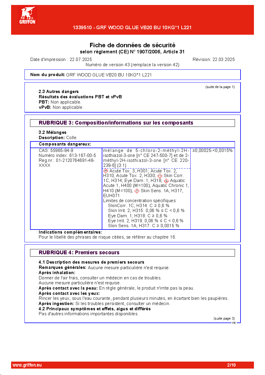 Fiche technique fournisseur