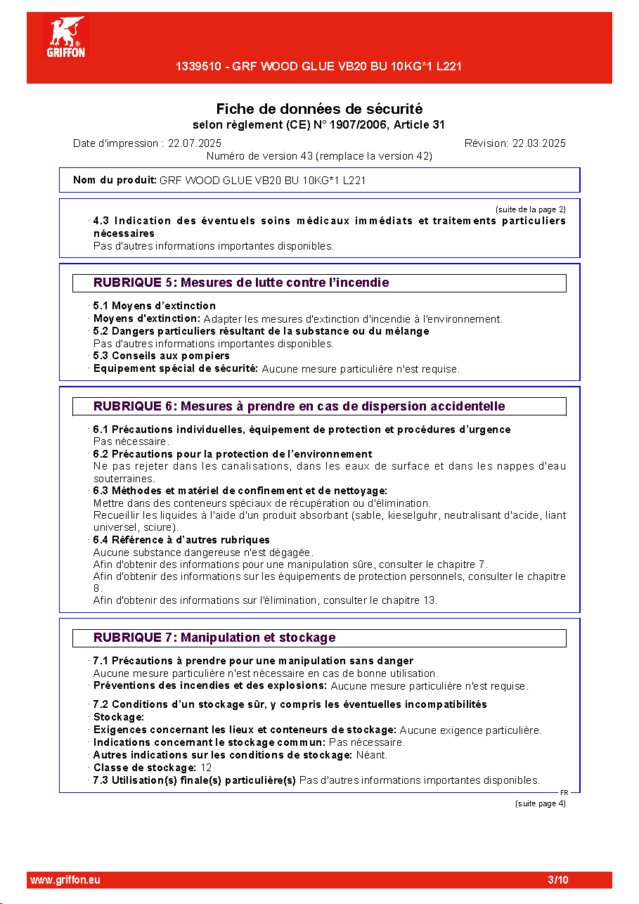 Fiche technique fournisseur