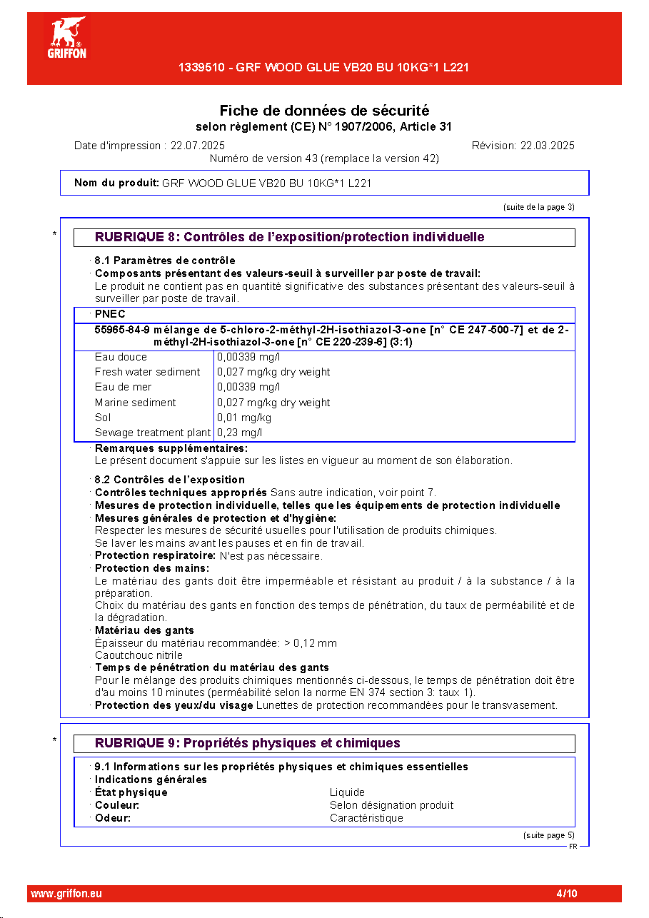 Fiche technique fournisseur