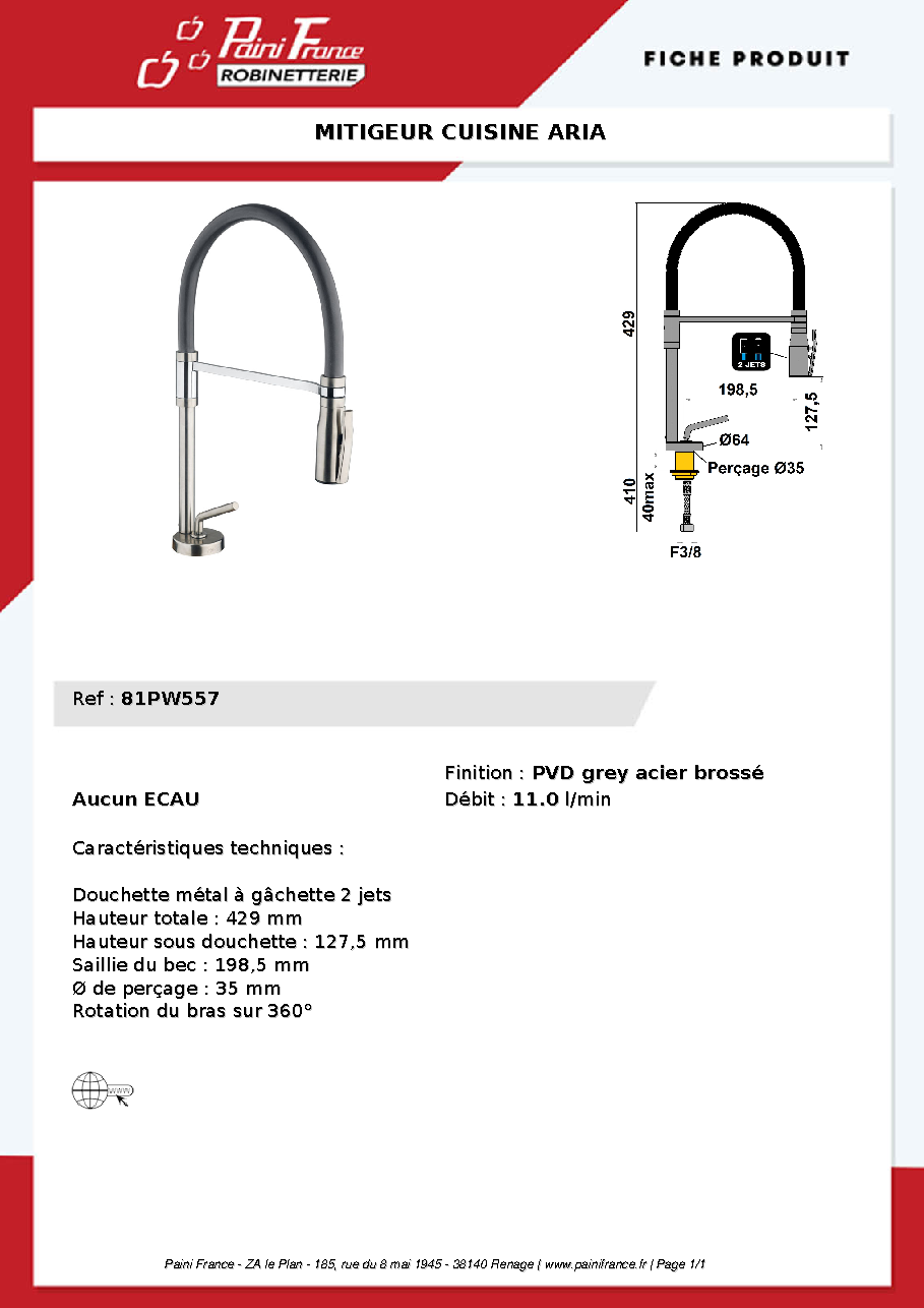 Fiche technique fournisseur