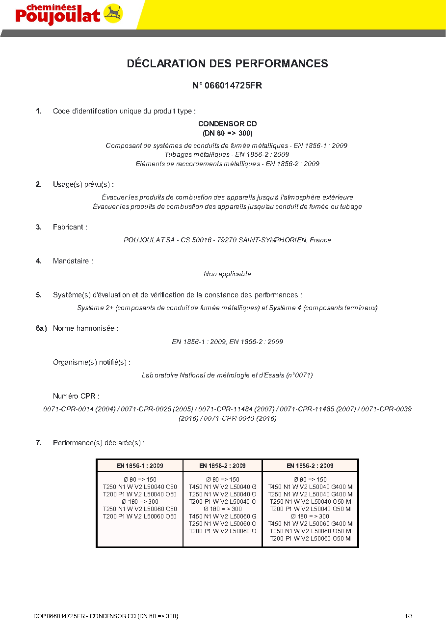 Fiche technique fournisseur