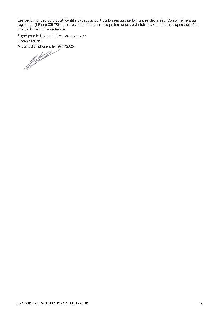 Fiche technique fournisseur