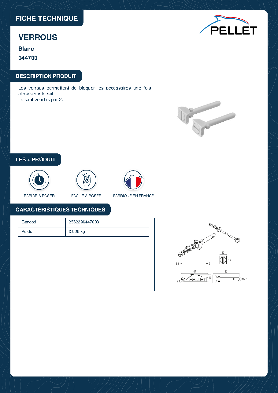 Fiche technique fournisseur