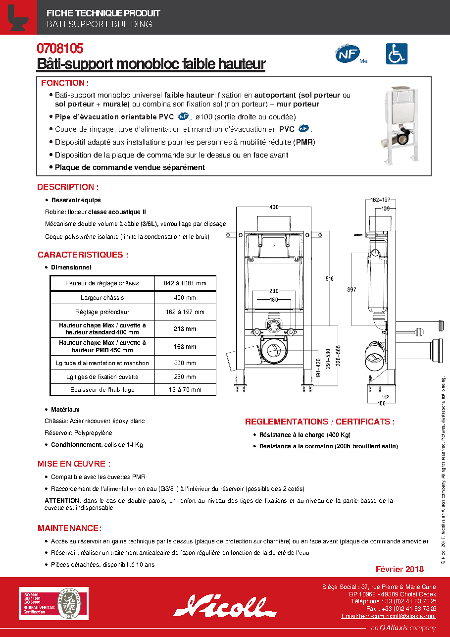 Fiche technique fournisseur
