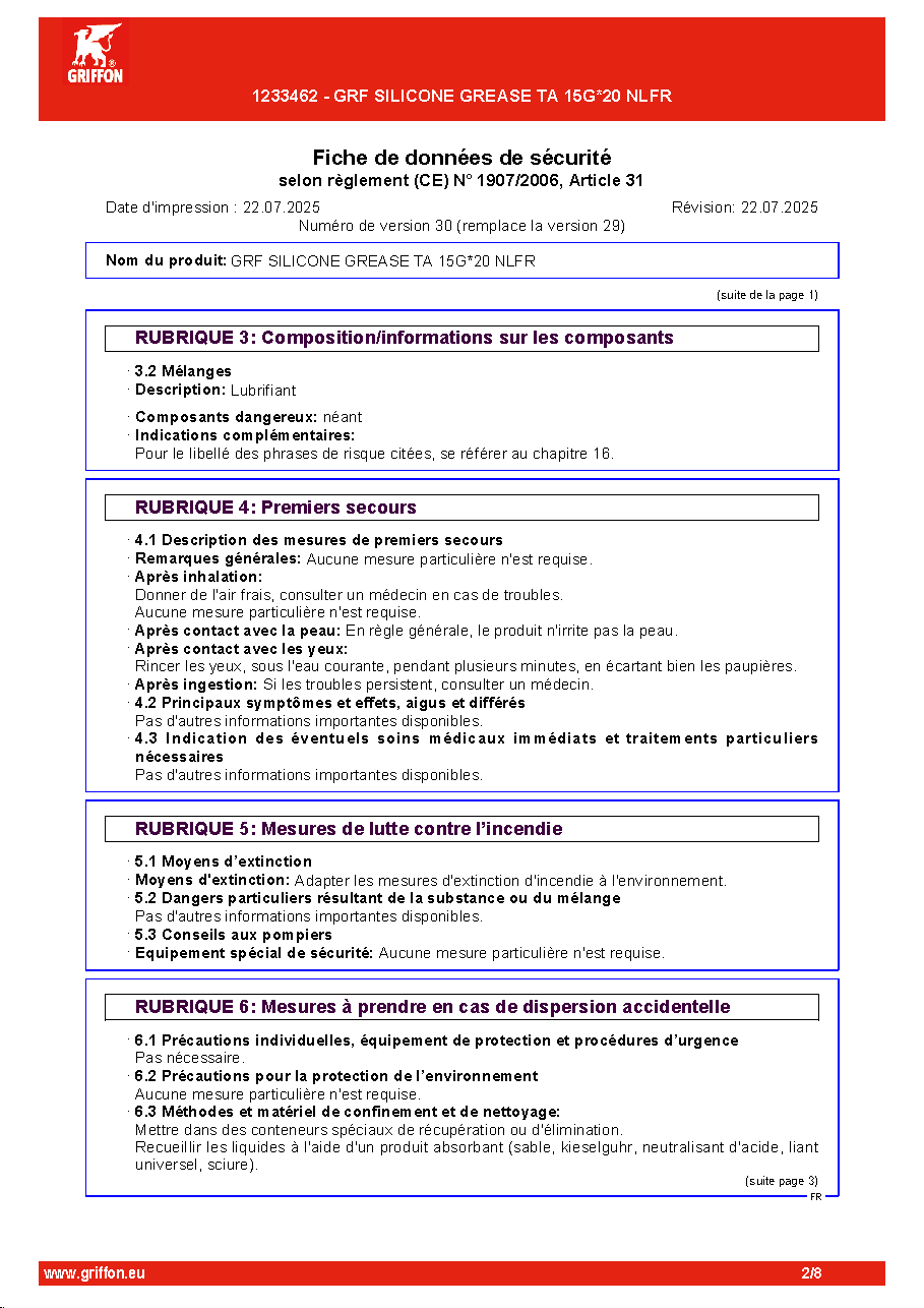 Fiche technique fournisseur