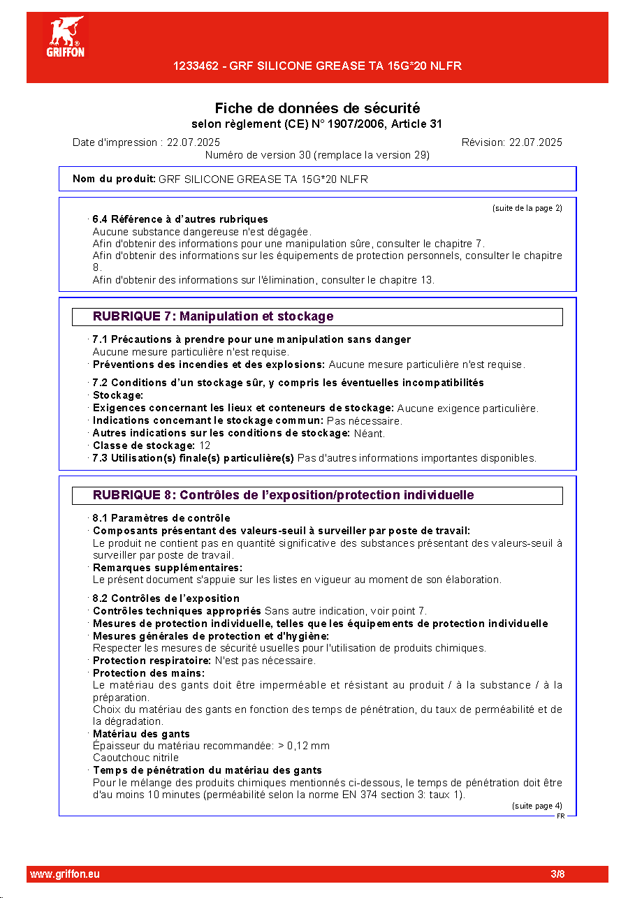 Fiche technique fournisseur