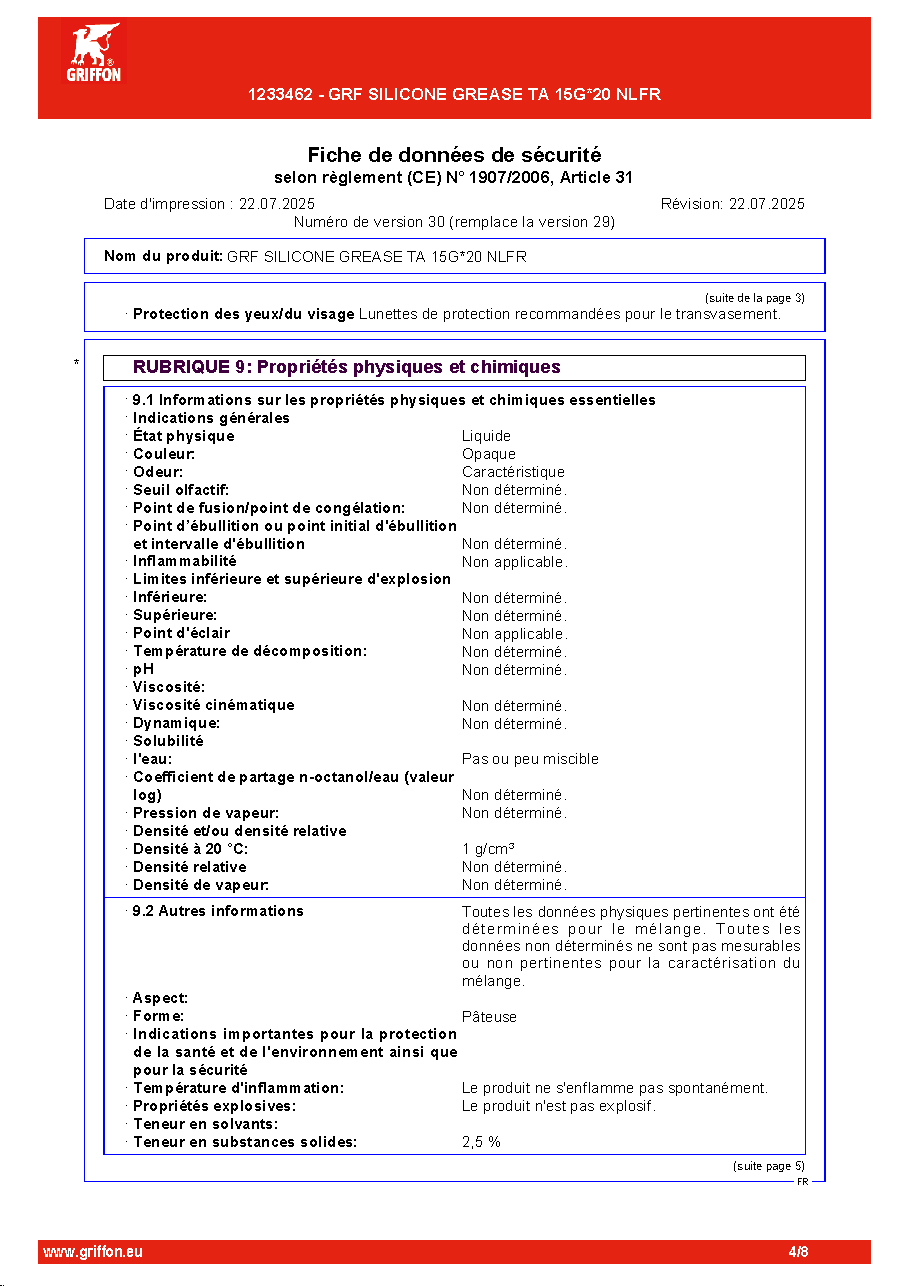 Fiche technique fournisseur