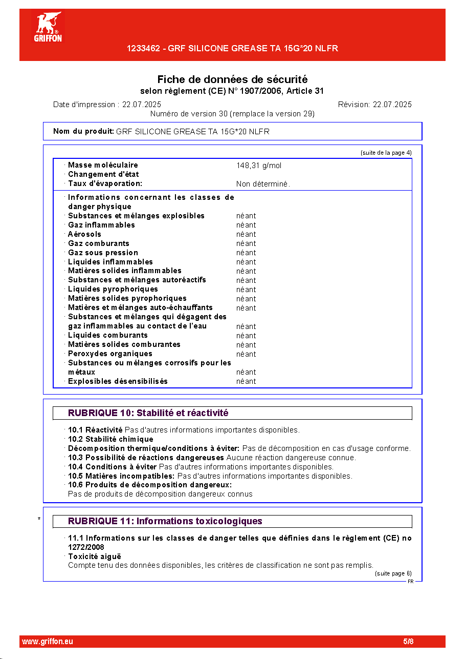 Fiche technique fournisseur