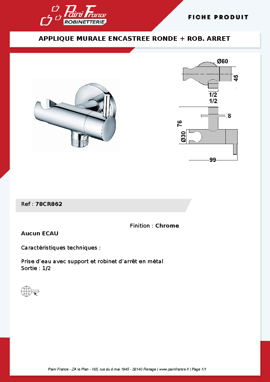 Fiche technique fournisseur