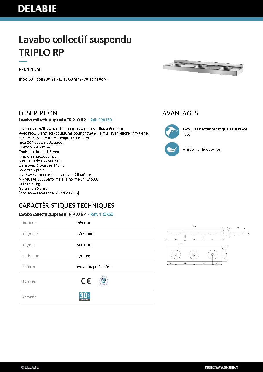 Fiche technique fournisseur