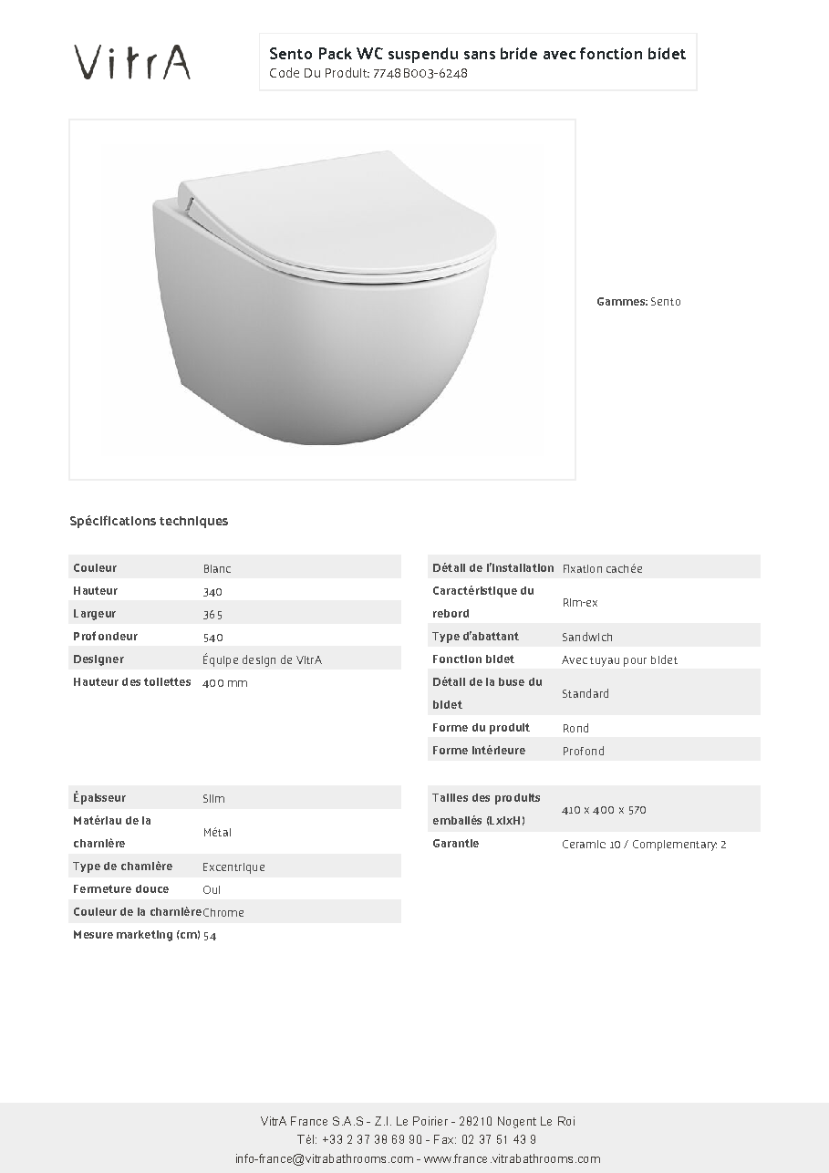 Fiche technique fournisseur