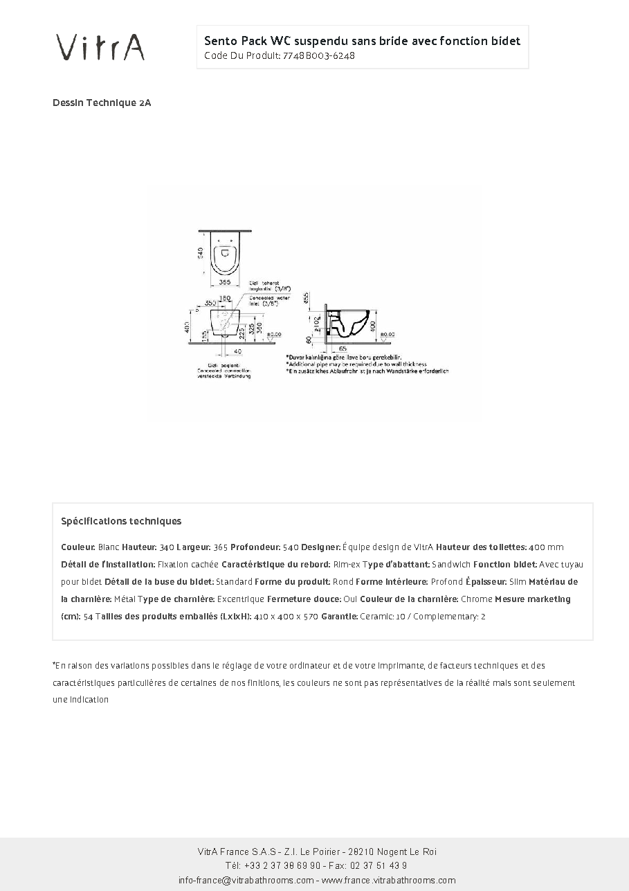 Fiche technique fournisseur