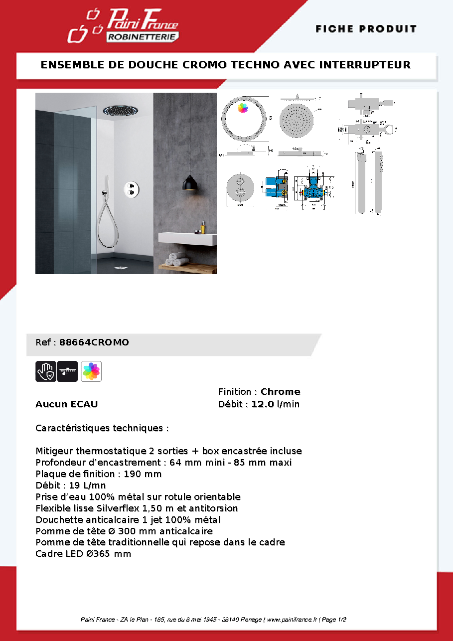 Fiche technique fournisseur