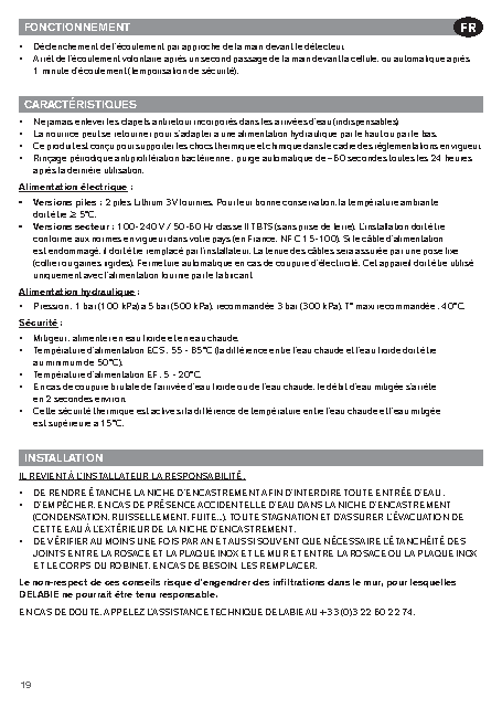 Fiche technique fournisseur