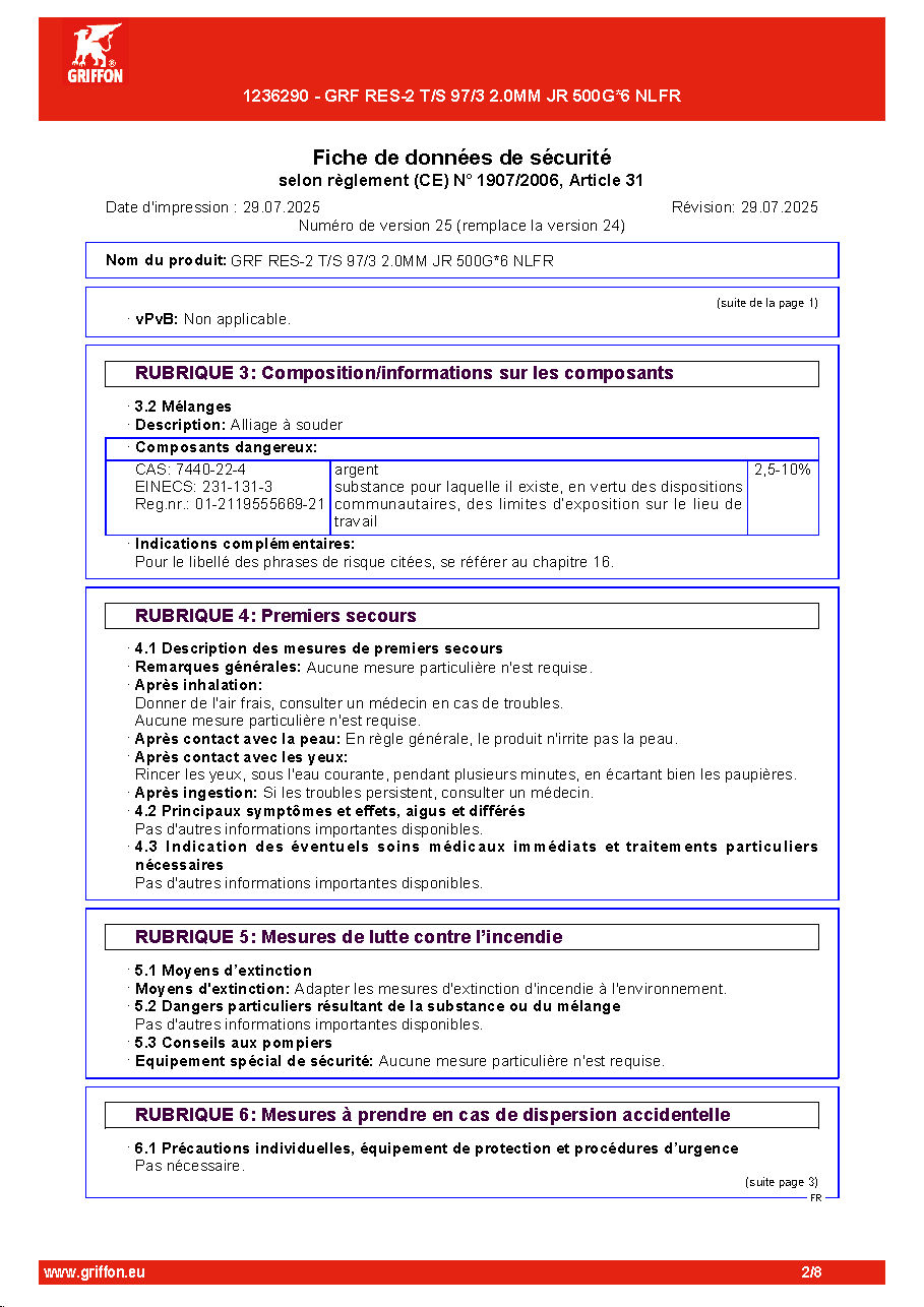 Fiche technique fournisseur