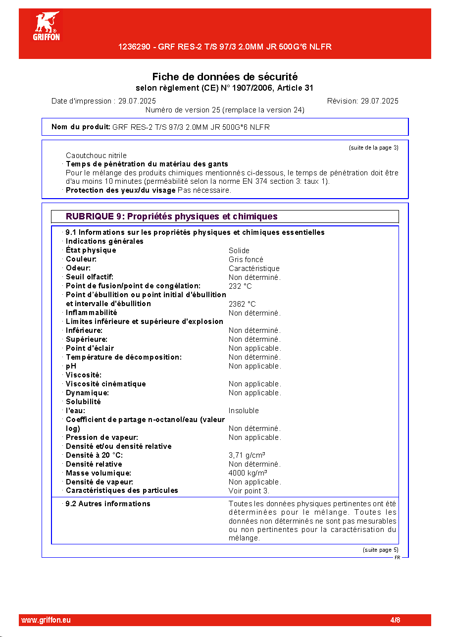 Fiche technique fournisseur