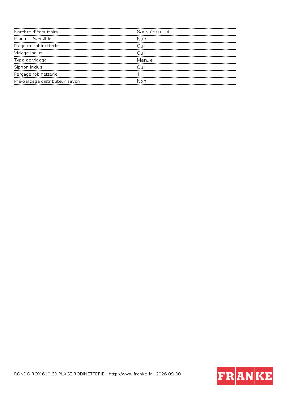 Fiche technique fournisseur