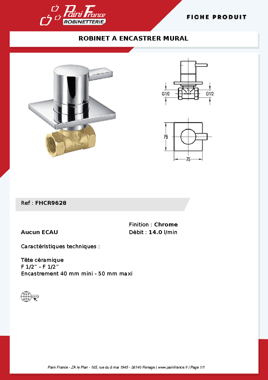 Fiche technique fournisseur