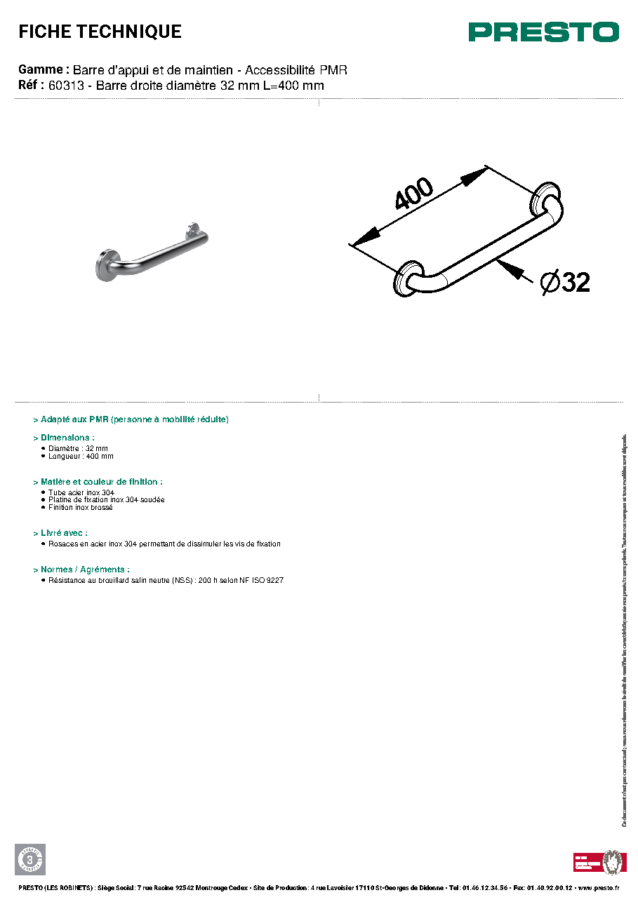 Fiche technique fournisseur